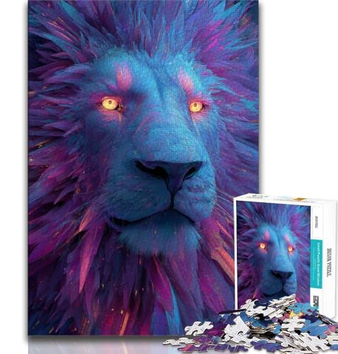 Löwenporträt-Puzzles für Teenager, 1000 Teile, Denkspiel, Wanddekoration, einzigartige Geburtstags (75x50cm) von LYXIANY