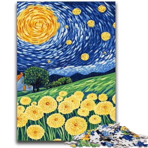 Löwenzahn unter dem Nachthimmel, Puzzle 1000 Teile, für Teenager, Geschenke, Quizspiel, Wanddekoration, einzigartige Geburtstags (50x75cm) von LYXIANY
