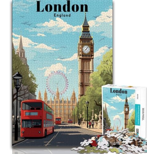 London England Reisepuzzle für Erwachsene, 1000-teiliges Puzzle, Denkspiel, Wanddekoration, einzigartige Geburtstags, 50x75cm London England Reisepuzzle für Erwachsene, 1000-teiliges Puzzle, Denkspiel, Wanddekoration, einzigartige Geburtstags, 50x75cm von LYXIANY