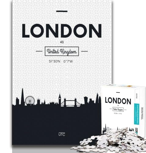 London UK 1000-teiliges Puzzle für Erwachsene und Jugendliche, Quizspiel, Wanddekoration, einzigartige Geburtstags, 50x75cm London UK 1000-teiliges Puzzle für Erwachsene und Jugendliche, Quizspiel, Wanddekoration, einzigartige Geburtstags, 50x75cm von LYXIANY