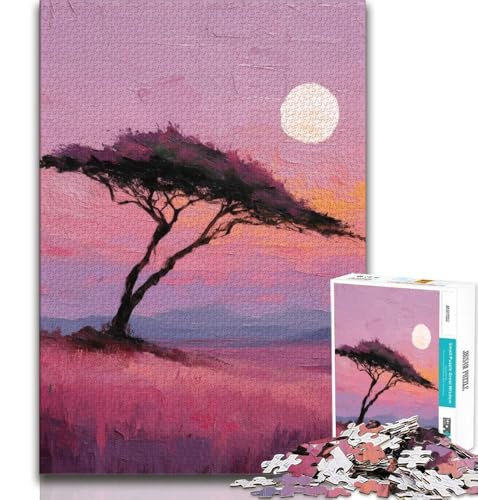 Lonely Tree Puzzle für Teenager, 1000 Teile, für Lernspiele, Herausforderungsspielzeug, einzigartige Heimdekoration und Geschenke (75x50cm) von LYXIANY