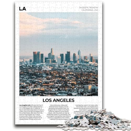 Los Angeles Puzzle 1000 Teile für Erwachsene, Geschenke, anspruchsvolles und schwieriges Angebot als Geschenk für die ganze Familie, 1000 Teile (26x38cm) von LYXIANY