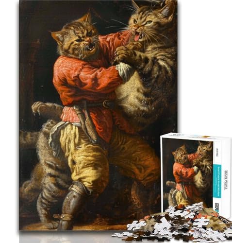 Mächtiges mittelalterliches Ritter-Puzzle mit 1000 Teilen für Teenager, Denkspiel, Wanddekoration, einzigartige Geburtstags (38x26cm) von LYXIANY