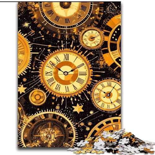 Magische Uhr, 1000-teiliges Puzzle für Erwachsene und Jugendliche, Spielzeug, Lernspiele, Stressabbau, Wichtelgeschenke für Kinder ab 14 Jahren (50x75cm) von LYXIANY