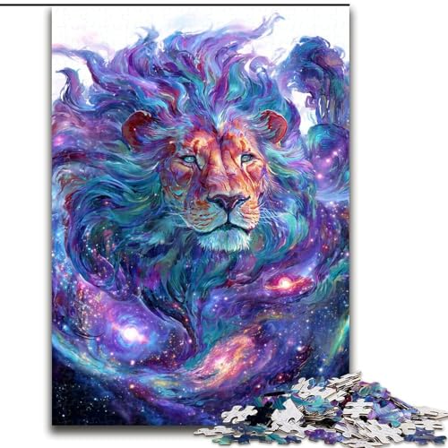 Magisches Fantasy-Löwen-Puzzle für Erwachsene, 1000 Puzzleteile, lustige Spiele, jedes Teil ist einzigartig – anspruchsvolles Familienspiel (26x38cm) von LYXIANY