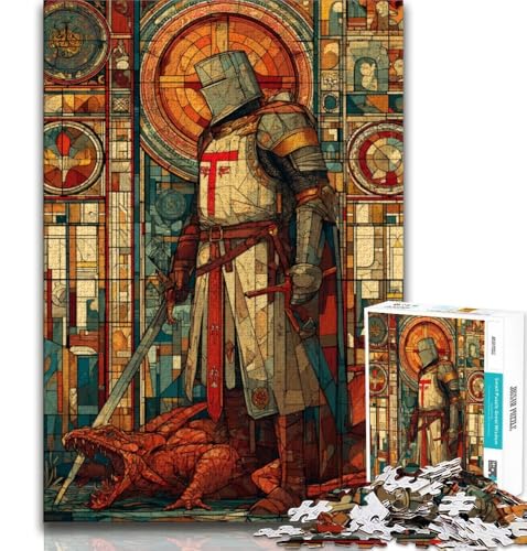 Majestätischer Ritter, Puzzle für Teenager, 1000 Teile, Lernspiele, Heimdekoration, geeignet als Schreibtischdekoration (38x26cm) von LYXIANY