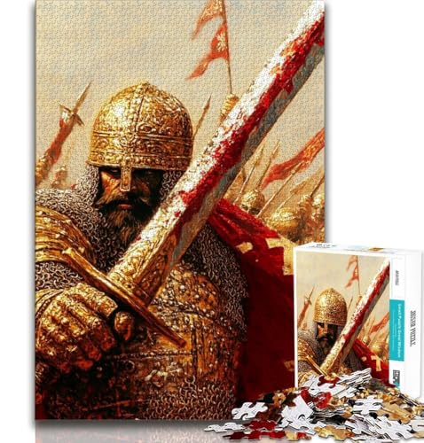 Majestätisches Ritter-Puzzle für Erwachsene und Jugendliche, 1000 Teile, hilft dem Gehirn, süchtig machendes Spielzeug zu trainieren, um Geduld zu fördern, EIN Kunstwerk (75x50cm) von LYXIANY