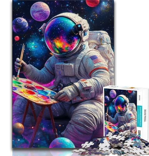 Maler-Astronauten-Puzzle für Erwachsene, 1000 Teile, Stressabbau, schwierige Herausforderung, geeignet als Schreibtischdekoration (38x26cm) von LYXIANY