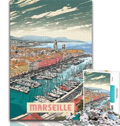 Marseille 1000-teiliges Puzzle für Erwachsene und Jugendliche, Quizspiel, Wanddekoration, einzigartige Geburtstags, 38x26cm von LYXIANY