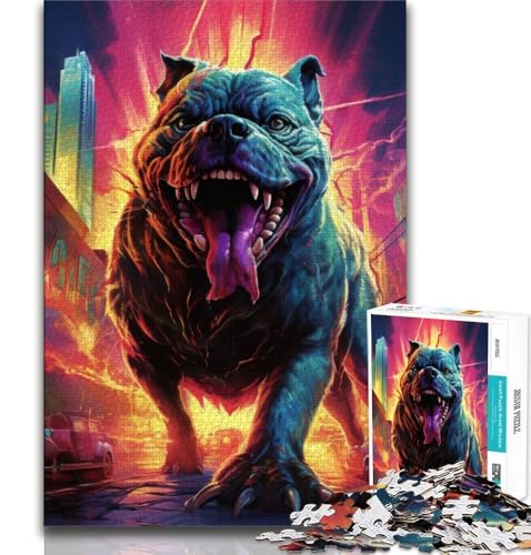 Mechanische Bulldoggen-Puzzles für Teenager, 1000 Teile, Mustermontage, Spaß bei Aktivitäten zu Hause, Geburtstagsgeschenk, Reisegeschenke (38x26cm) von LYXIANY