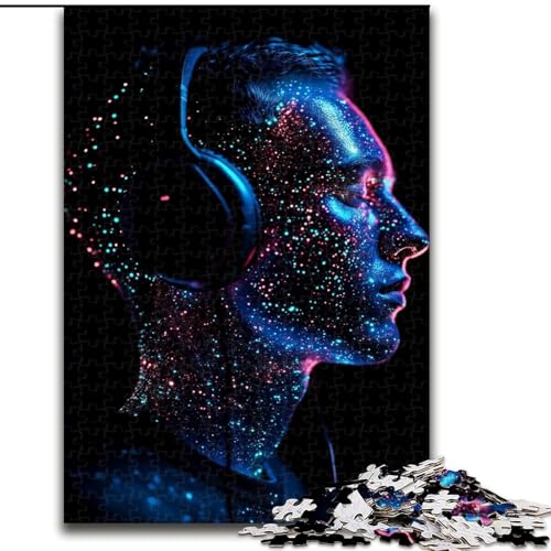 Menschen, die Musik hören, Puzzles für Erwachsene, 1000 Puzzles, für Alter 14 Jahre und älter, Stressabbau, Weihnachtsspiel, Geschenke für Frauen (26x38cm) von LYXIANY