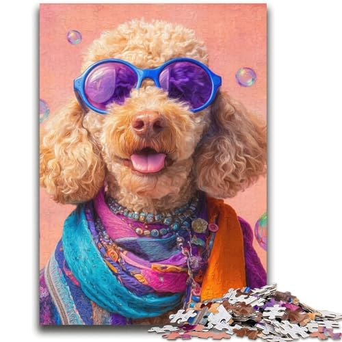 Modisches Pudel-Puzzle für Teenager, 1000 Teile, Lernspielzeug, Familienspiele, Geschenke für Freunde und Familie (38x52cm) von LYXIANY