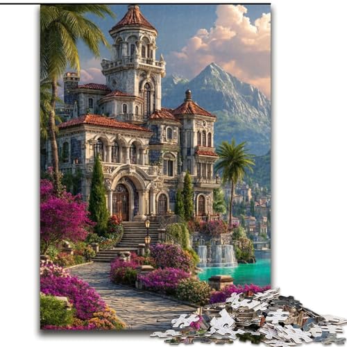 Monaco Villas Puzzle 1000 Teile für Teenager-Geschenke, lustige Spiele für die ganze Familie, lustige Aktivitäten zu Hause, Geburtstagsgeschenk, Reisegeschenke (50x75cm) von LYXIANY