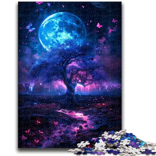 Mond-Schmetterling-Puzzle 1000 Teile für Teenager, Denkspiel, Wanddekoration, einzigartige Geburtstags (50x75cm) von LYXIANY