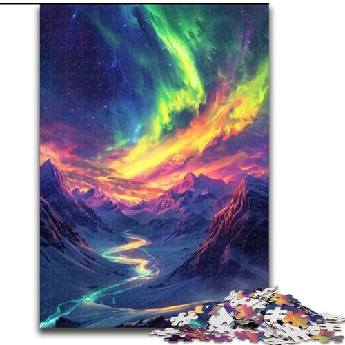 Mountain Aurora 1000-teiliges Puzzle für Erwachsene, Holzpuzzle für Erwachsene, anspruchsvolles DIY-Denkspiel für Teenager, Größe 50x75cm Mountain Aurora 1000-teiliges Puzzle für Erwachsene, Holzpuzzle für Erwachsene, anspruchsvolles DIY-Denkspiel für Teenager, Größe 50x75cm von LYXIANY
