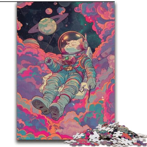 Musik-Astronauten-Katzen-Puzzle für Teenager, 2000 Teile, Stressabbau, Staycation-Zeitvertreib, Stärkung der Liebe zwischen Paaren (70x100cm) von LYXIANY