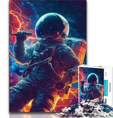 Musik-Astronauten-Puzzle für Erwachsene, 1000 Teile, Familienspiel, Stressabbau, schwierige Herausforderung, Künstlersammlung, bildende Kunst (50x75cm) von LYXIANY