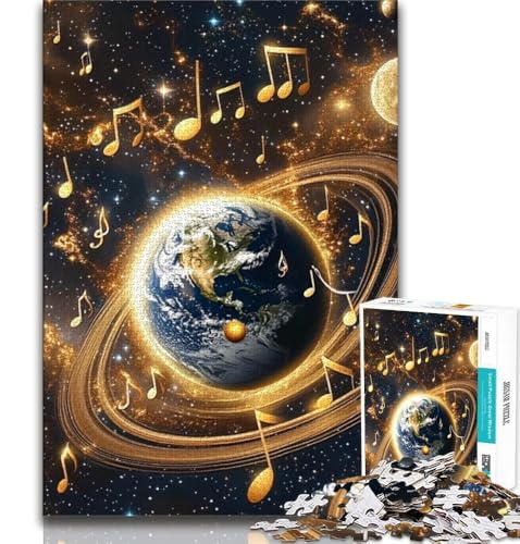 Musik-Galaxie-Erde-Puzzle für Teenager, 1000-teiliges Puzzle, anspruchsvoll zu vervollständigen, Aber unterhaltsames und humorvolles Lernspiel zum Geburtstag (38x26cm) von LYXIANY