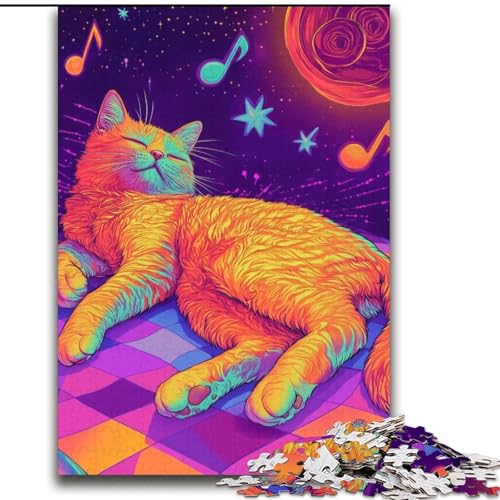 Musik-Katzen-Puzzle, 2000 Teile, für Erwachsene und Jugendliche, zum Zeitvertreib zu Hause, zur Stärkung der Liebe zwischen Paaren (70x100cm) von LYXIANY