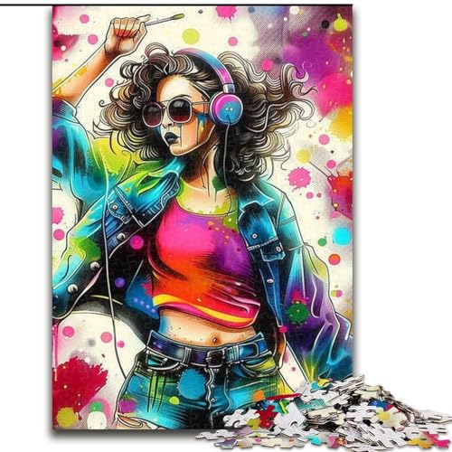 Musik-Mädchen-Puzzles für Erwachsene 1000, Spielzeug, Lernspiele, Stressabbau, Wichtelgeschenke für Kinder ab 14 Jahren, 26x38cm von LYXIANY