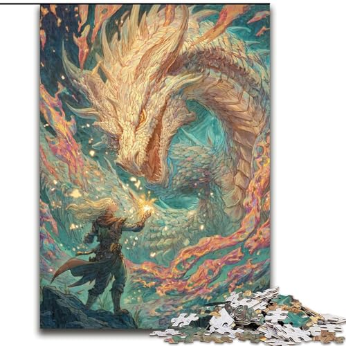 Mysteriöse Drachen-Puzzles für Erwachsene, 1000 Puzzleteile, geeignet für Kinder ab 14 Jahren, Familienspaß, ganze Familie (50x75cm) von LYXIANY