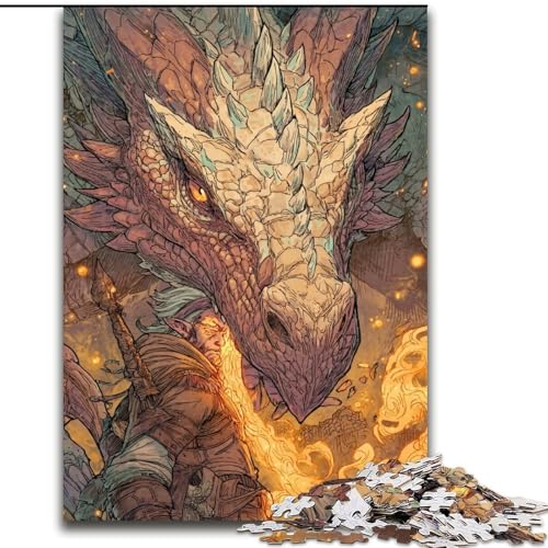 Mysteriöse Drachen-Puzzles für Teenager, 1000 Teile, geeignet für Kinder ab 14 Jahren, Familienspaß, ganze Familie (50x75cm) von LYXIANY