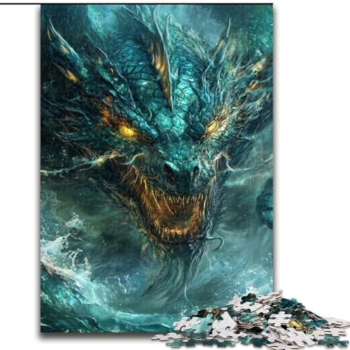 Mysteriöse Drachen-Puzzles für Teenager, Lernspiele, DIY-Spielzeug mit passendem Poster und Quizblatt für Kinder ab 14 Jahren (50x75cm) von LYXIANY