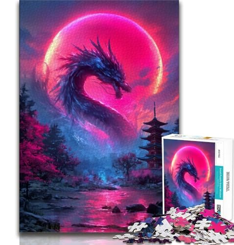 Mysteriöser Drache, 1000-teiliges Puzzle für Teenager, hilft dem Gehirn, süchtig machendes Spielzeug zu trainieren und Geduld zu fördern, tolles Geschenk (50x75cm) von LYXIANY