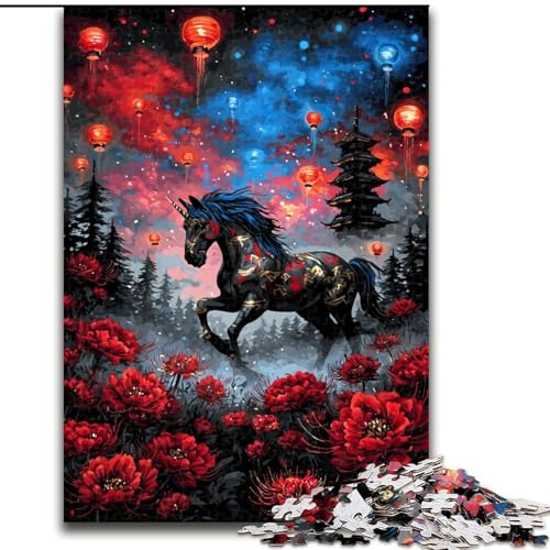 Mysteriöses Einhorn-Puzzle mit 1000 Teilen für Erwachsene und Jugendliche, Stressabbau, Zeitvertreib zu Hause, Stärkung der Liebe zwischen Paaren (50x75cm) von LYXIANY