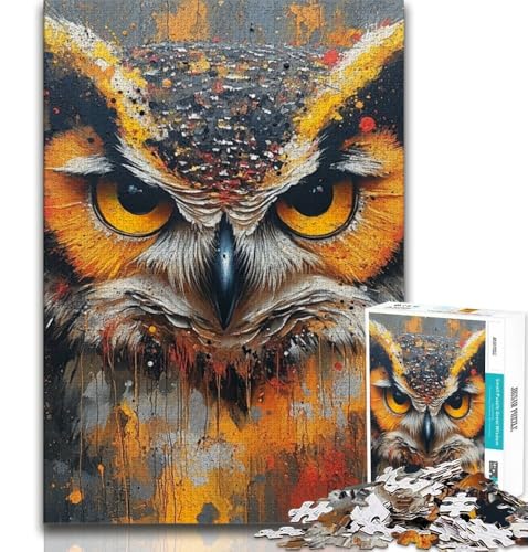 Mysteriöses Eulen-Puzzle mit 1000 Teilen für Teenager, Denkspiel, Wanddekoration, einzigartige Geburtstags (50x75cm) von LYXIANY