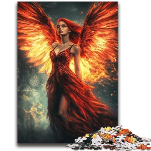 Mysteriöses Phönix-Mädchen-Puzzle für Erwachsene und Teenager, 1000-teiliges Puzzle, Spielzeug, Lernspiele, Stressabbau, Wunschliste mit Weihnachtsmann (38x52cm) von LYXIANY