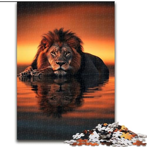 Nachtafrikanischer Löwe, 1000-teiliges Puzzle für Erwachsene, Geschenke, Lernspiele, Heimdekoration, als Geschenk für die ganze Familie (Größe 26x38cm) von LYXIANY