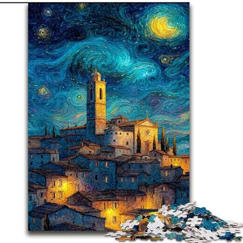 Nachthimmel-Stadtbild-Puzzle für Teenager, 1000 Teile, Familienunterhaltungsspielzeug ganze Familie (50x75cm) von LYXIANY