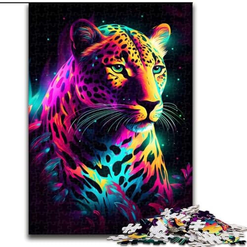 Neon-Leoparden-Puzzle, 1000 Teile, pädagogisches Denkspiel, künstlerische Heim- und Bürodekoration, ab 14 Jahren, Größe 38x26cm Neon-Leoparden-Puzzle, 1000 Teile, pädagogisches Denkspiel, künstlerische Heim- und Bürodekoration, ab 14 Jahren, Größe 38x26cm von LYXIANY