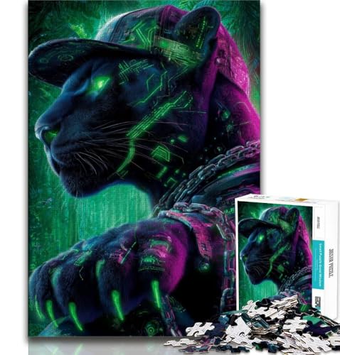 Neonschwarzer Leopard, 1000-teiliges Puzzle für Erwachsene und Jugendliche, Quizspiel, Wanddekoration, einzigartige Geburtstags, 50x75cm Neonschwarzer Leopard, 1000-teiliges Puzzle für Erwachsene und Jugendliche, Quizspiel, Wanddekoration, einzigartige Geburtstags, 50x75cm von LYXIANY