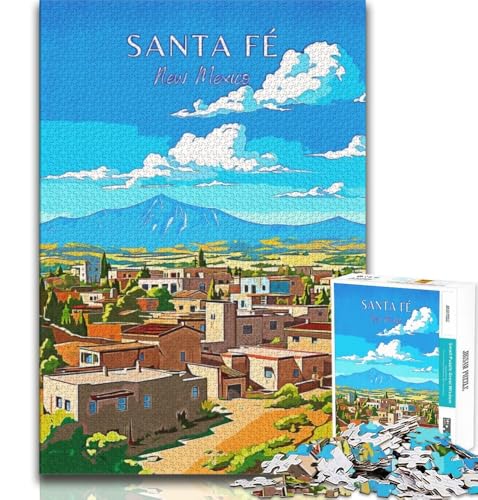 New Mexico Santa Fe Reise-Puzzle für Erwachsene, 1000 Teile, anspruchsvolles Spiel und Familienspiel, ganze Familie, 38x26cm von LYXIANY