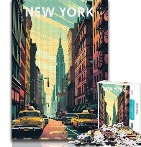 New York City Puzzle 1000 Teile für Erwachsene, anspruchsvolles Spiel und Familienspaß mit vollständig ineinandergreifenden, zufällig geformten Teilen, 38x26cm New York City Puzzle 1000 Teile für Erwachsene, anspruchsvolles Spiel und Familienspaß mit vollständig ineinandergreifenden, zufällig geformten Teilen, 38x26cm von LYXIANY