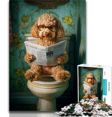 Niedliches Goldendoodle-Puzzle mit 1000 Teilen für Erwachsene und Jugendliche, Denkspiel, Wanddekoration, einzigartige Geburtstags (38x26cm) von LYXIANY