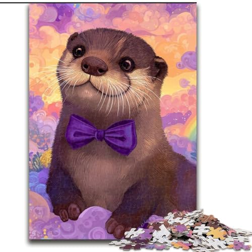 Niedliches Otter-Puzzle, 1000 Teile, für Erwachsene und Jugendliche, Lernspiele, Heimdekoration, geeignet als Schreibtischdekoration (26x38cm) von LYXIANY