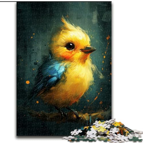Niedliches Puzzle mit kleinem gelben Vogel, 1000 Teile, für Erwachsene, Holzpuzzle, Geburtstage, Feiertage, am besten für Weihnachten, Größe 50x75cm von LYXIANY