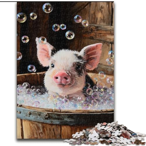 Niedliches Schweine-Puzzle für Erwachsene, 1000 Teile, für Kinder ab 14 Jahren, lustige Spiele, lustige Aktivitäten zu Hause, Geburtstagsgeschenke, Reisegeschenke (Größe 50x75cm) von LYXIANY