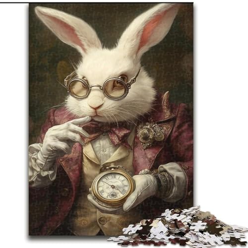 Noble Rabbit Puzzle für Teenager, 1000 Teile, pädagogisches Familienspiel, geeignet als Schreibtischdekoration (26x38cm) von LYXIANY