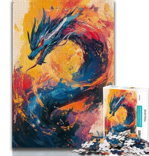 Ölgemälde-Drache, 1000-teiliges Puzzle für Erwachsene und Jugendliche, Quizspiel, Wanddekoration, einzigartige Geburtstags, 38x26cm von LYXIANY