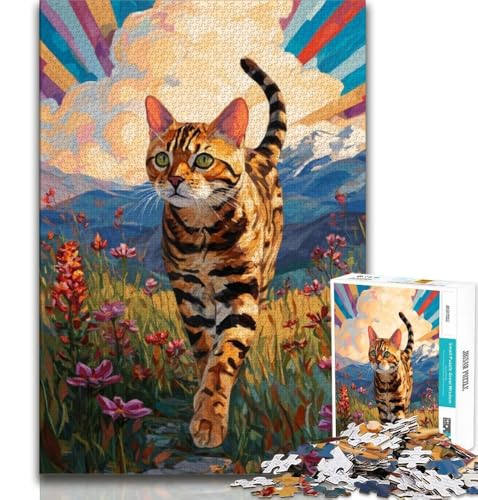 Ocelot-Puzzle mit 1000 Teilen für Teenager, zum Zeitvertreib zu Hause, jedes Teil ist einzigartig – anspruchsvolles Familienspiel (50x75cm) von LYXIANY