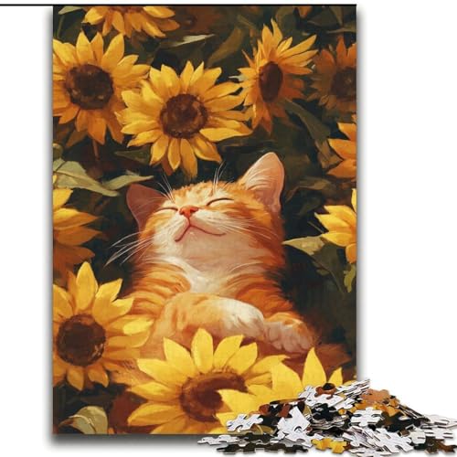 Orange Cat 2000-teiliges Puzzle für Teenager, Lernspielzeug, lustige Familienspiele, einzigartige Heimdekoration (70x100cm) von LYXIANY