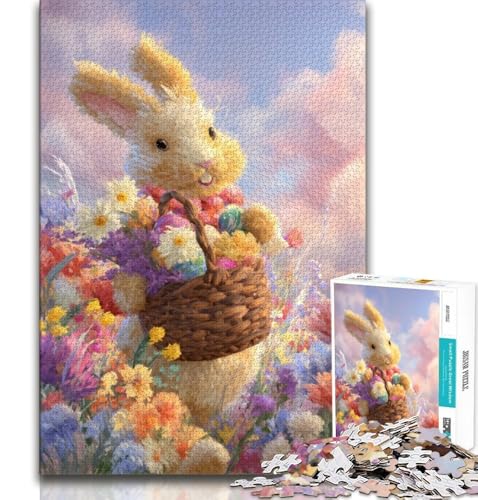 Osterhasen-Puzzle mit 1000 Teilen für Erwachsene und Jugendliche, Denkspiel, Wanddekoration, einzigartige Geburtstags (50x75cm) von LYXIANY