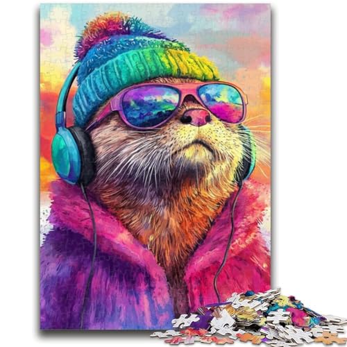 Otter hört Musik, 1000-teiliges Puzzle für Erwachsene und Jugendliche, anspruchsvolles Spiel und Familienspiel mit vollständig ineinandergreifenden, zufällig geformten Teilen (38x26cm) von LYXIANY