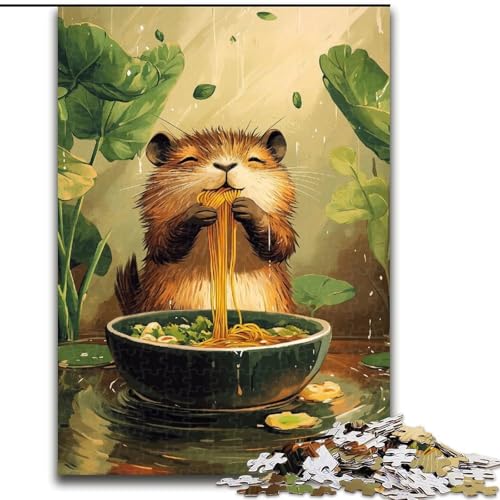 Otter isst Nudeln, 1000-teiliges Puzzle für Erwachsene und Jugendliche, Kunst, interessante Wunschliste zur Stressreduzierung mit Weihnachtsmann für 14-Jährige (50x75cm) von LYXIANY
