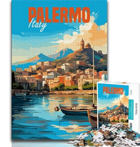 Palermo, Italien, 1000-teiliges Puzzle für Erwachsene und Jugendliche, Quizspiel, Wanddekoration, einzigartige Geburtstags, 38x26cm von LYXIANY