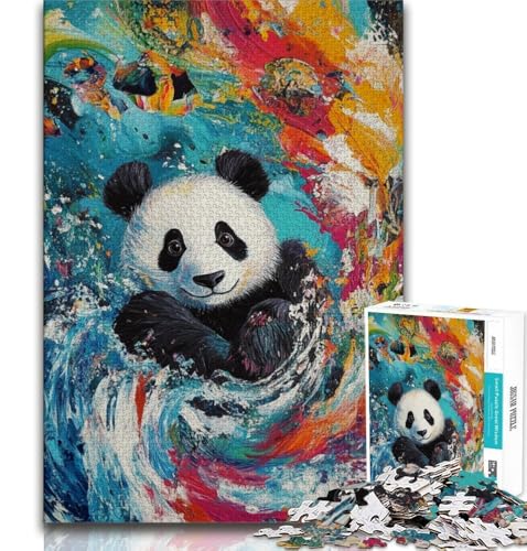 Panda-Mal-Puzzles für Erwachsene und Teenager, anspruchsvolles Spiel und Familienspiel, ganze Familie, 38x26cm von LYXIANY
